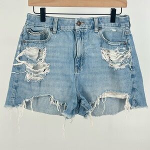 American Eagle Outfitters Light Blue High Waist Denim Shorts